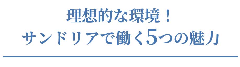 サンドリアではたらく5つの魅力